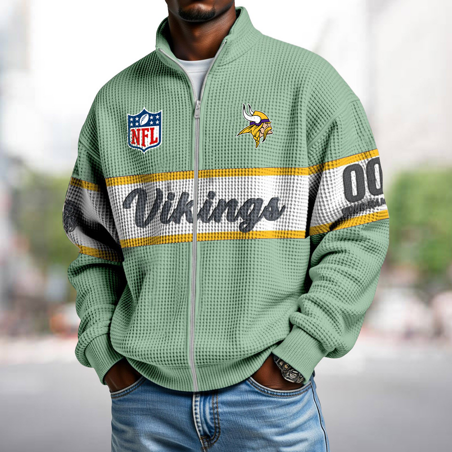 MIN x NFL Waffle Zip-Up Sweatshirt DATND TANTD