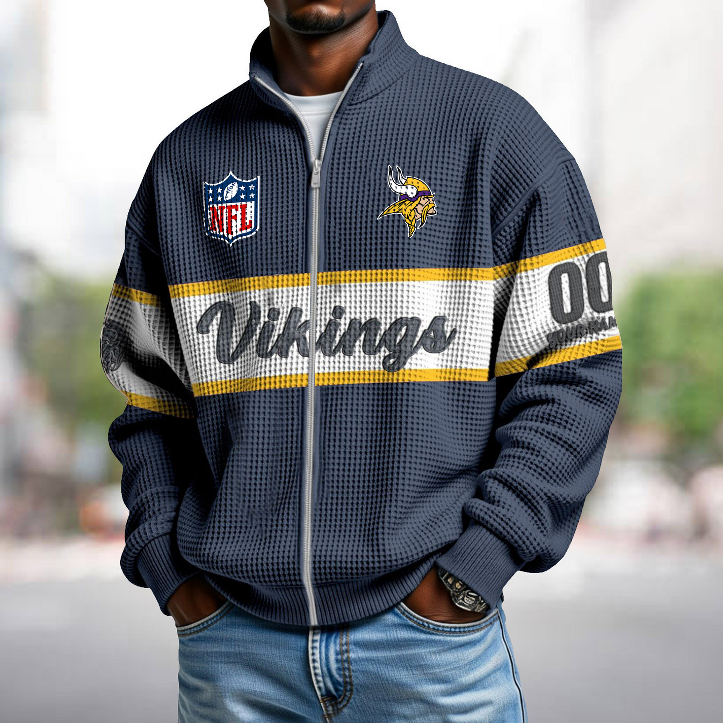 MIN x NFL Waffle Zip-Up Sweatshirt DATND TANTD