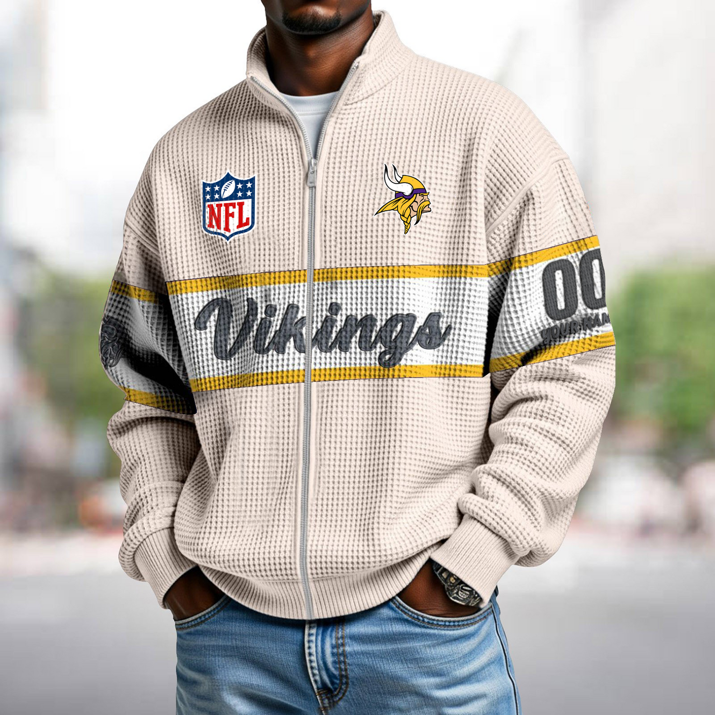 MIN x NFL Waffle Zip-Up Sweatshirt DATND TANTD