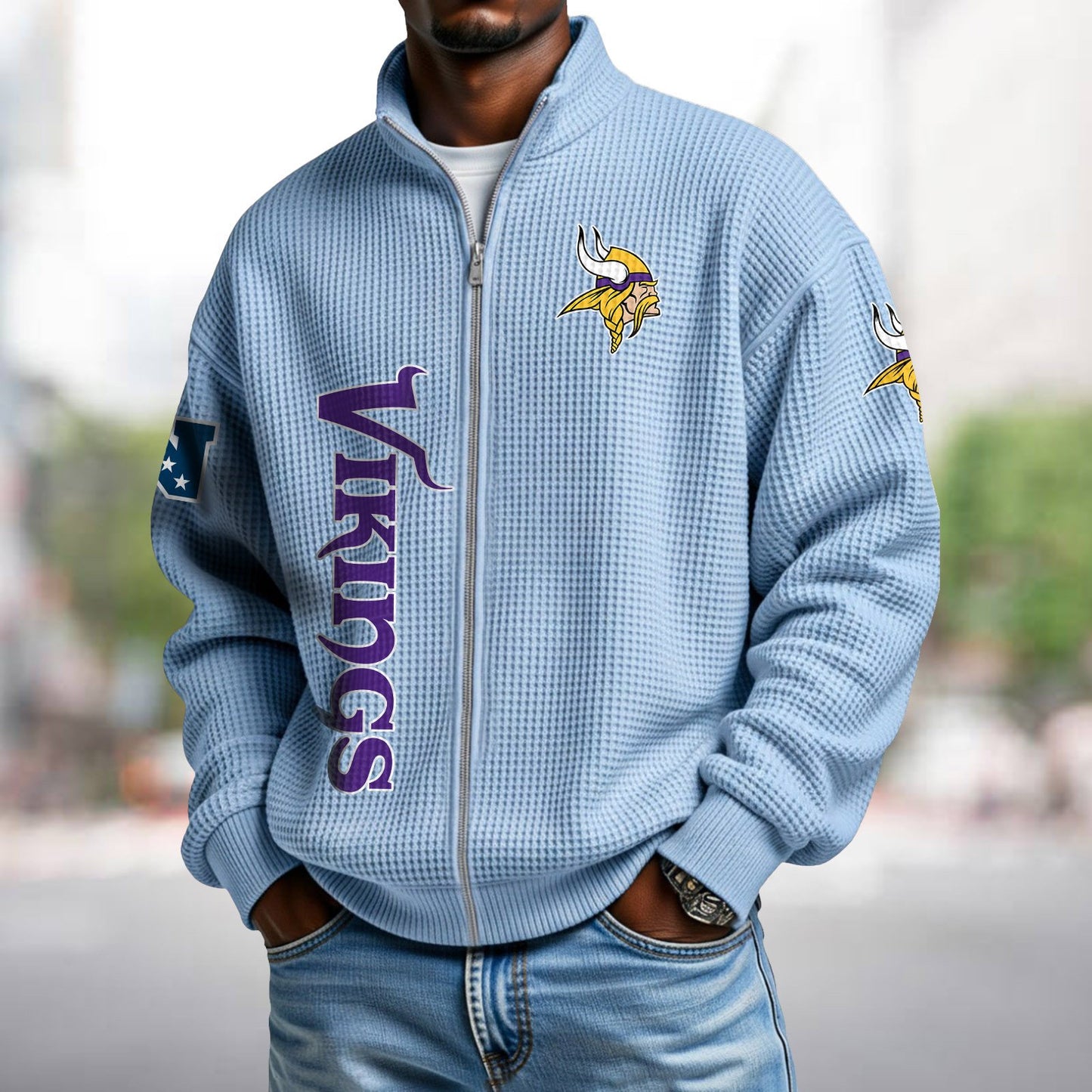MIN x NFL Waffle Zip-Up Sweatshirt DATND TANTD