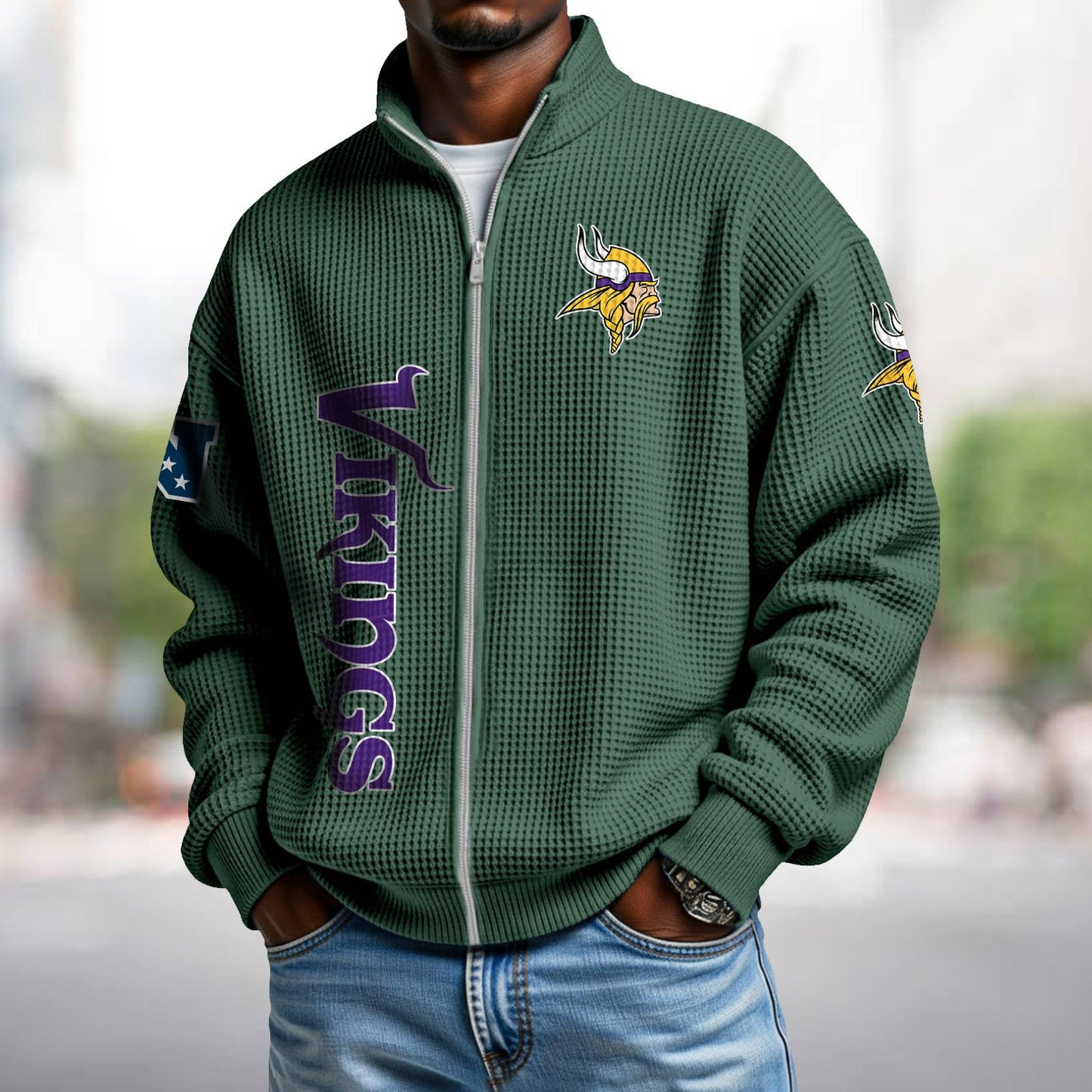 MIN x NFL Waffle Zip-Up Sweatshirt DATND TANTD