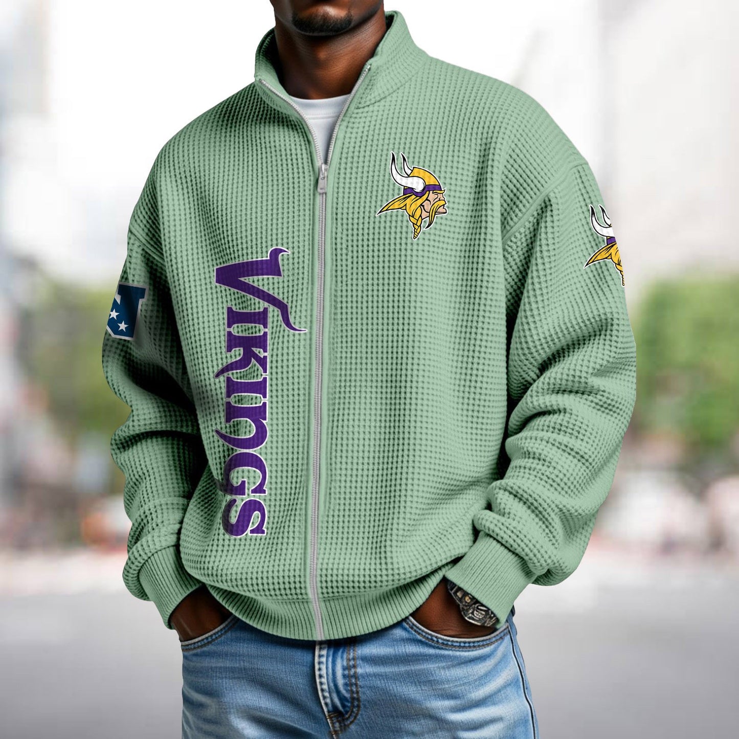 MIN x NFL Waffle Zip-Up Sweatshirt DATND TANTD