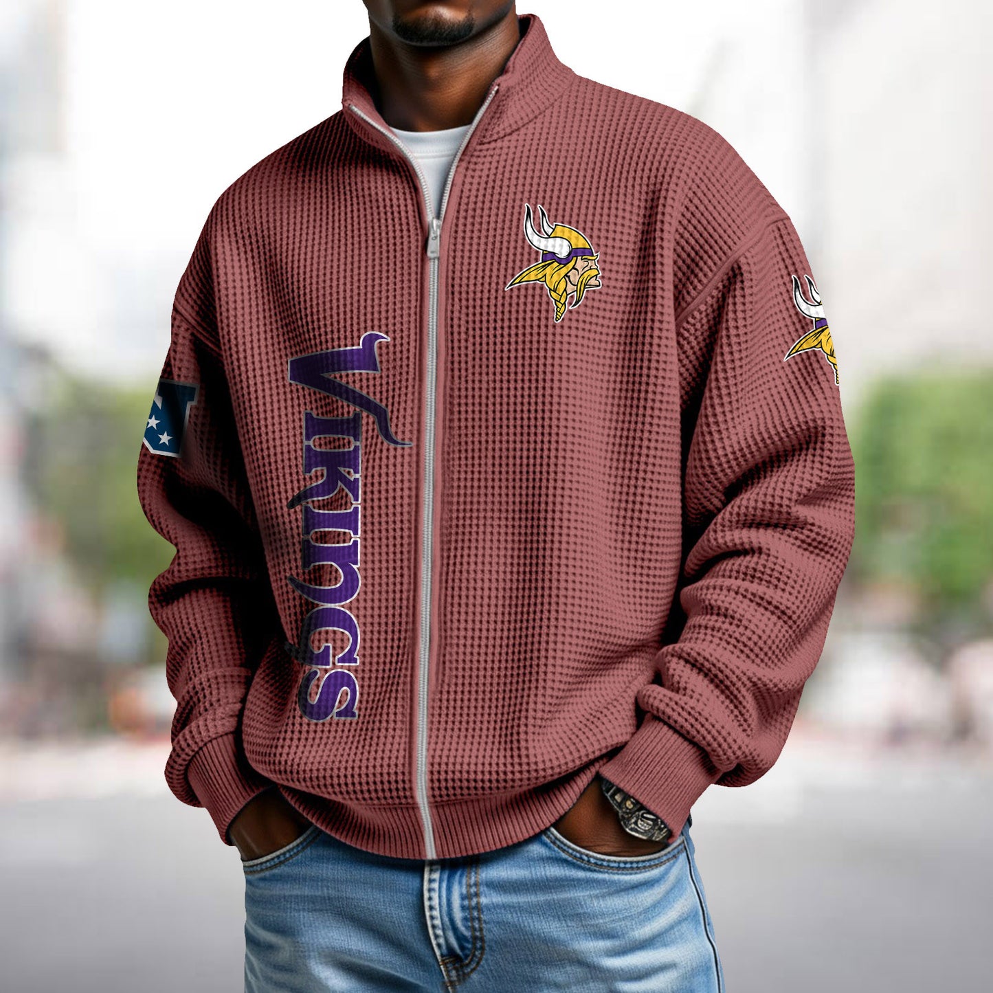 MIN x NFL Waffle Zip-Up Sweatshirt DATND TANTD
