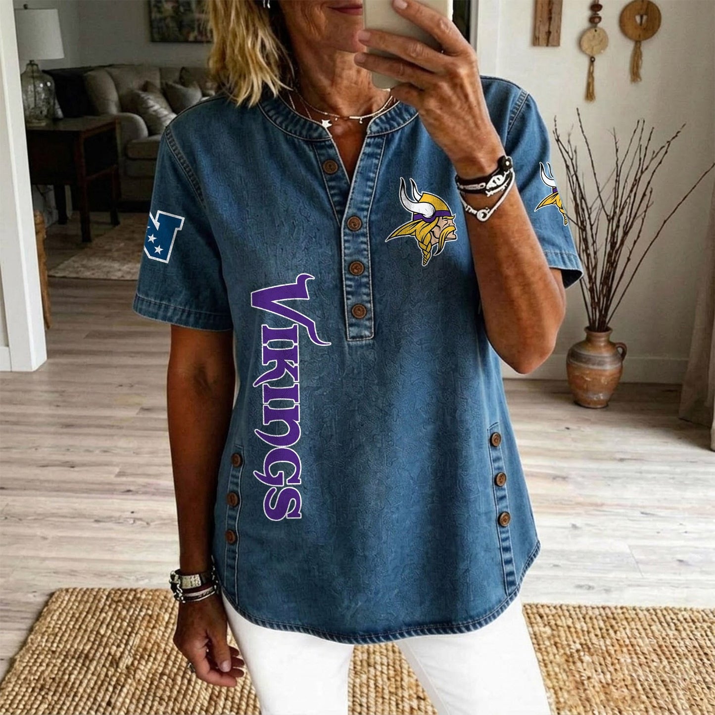 MIN x NFL Womenƒ??s Denim Casual Tops DATND LBN 190526