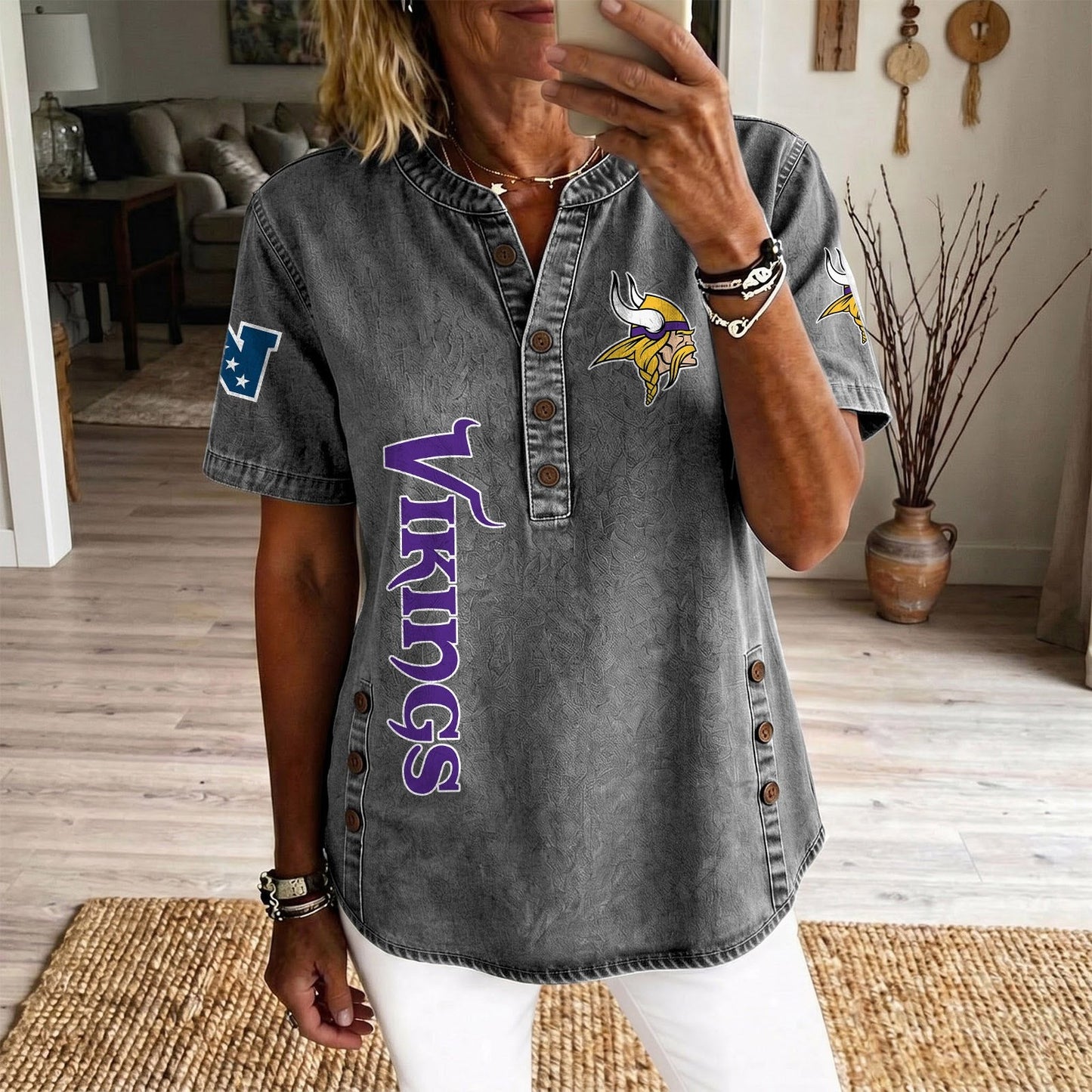 MIN x NFL Womenƒ??s Denim Casual Tops DATND LBN 190526