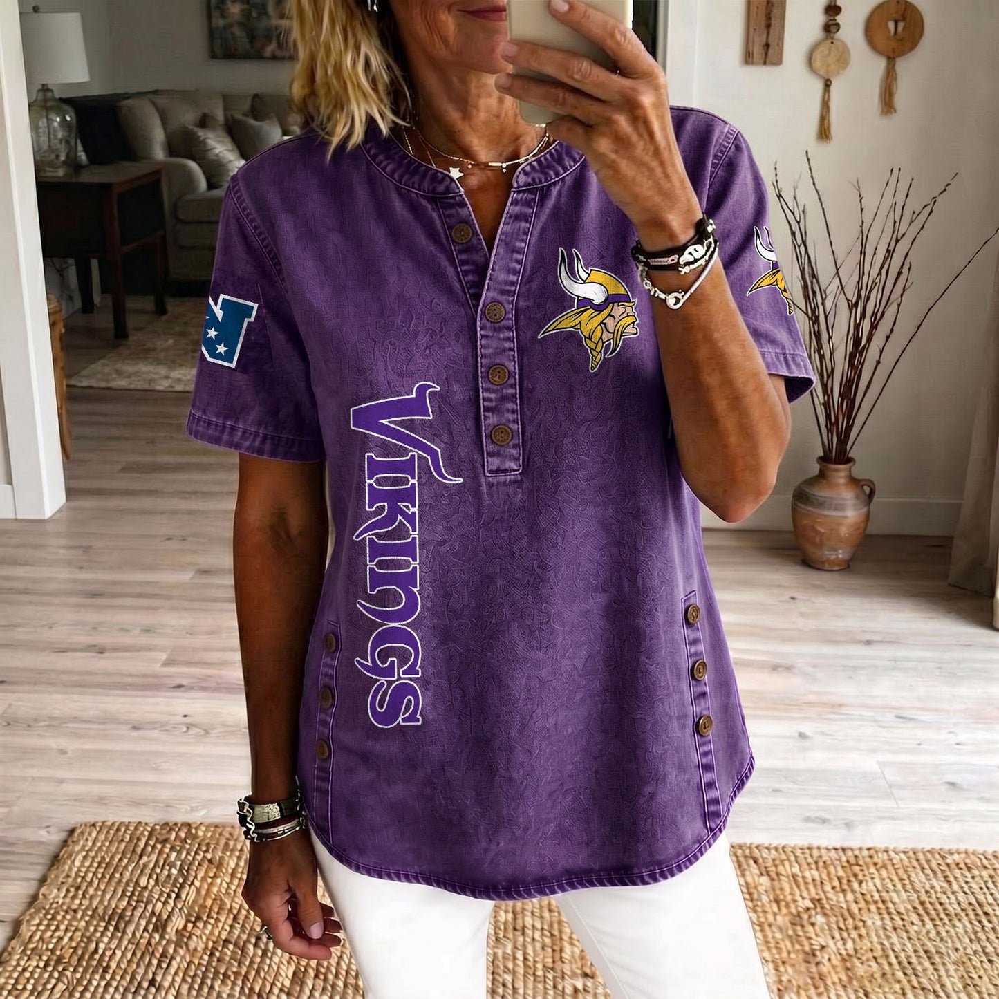 MIN x NFL Womenƒ??s Denim Casual Tops DATND LBN 190526
