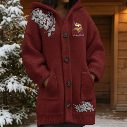 MIN x NFL Women's Casual Knitted Hooded Cardigan DATND TANTD 211125