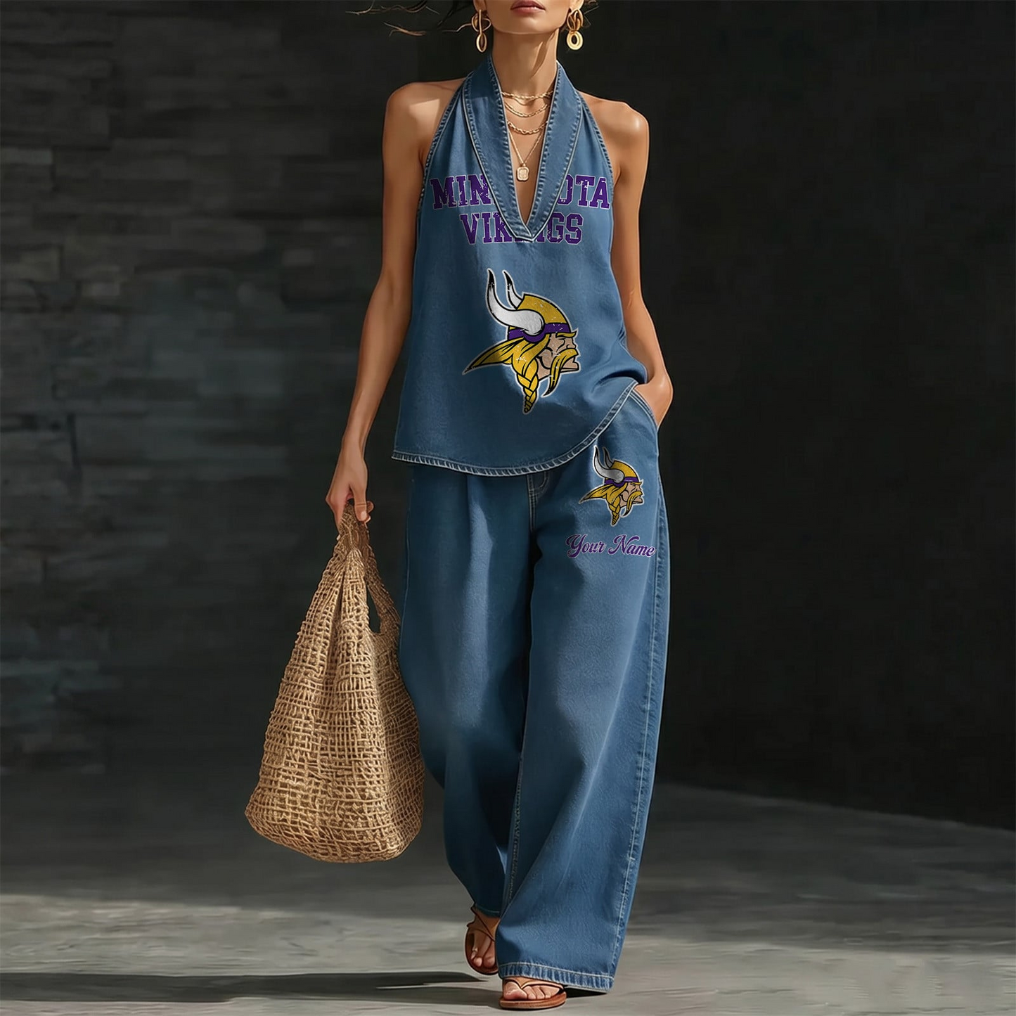 MIN x NFL Women's Vintage Washed Denim Suit DATND TANTD 030626