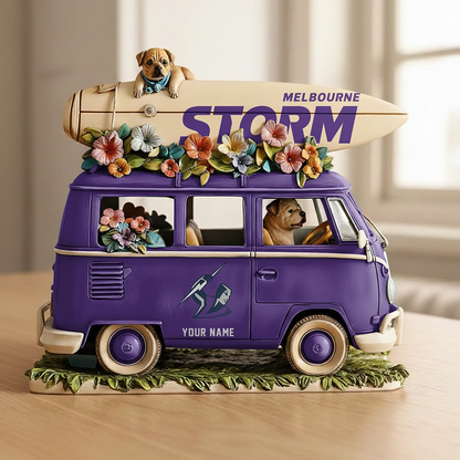 MS x NRL Funny Dog Driving Summer Car Acrylic Block Plaque Custom Name Gifts DDT CTND
