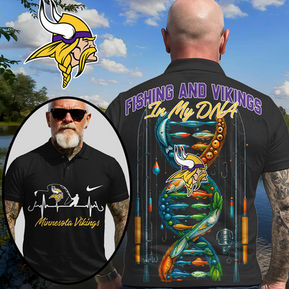 MV Premium NFL Fishing In My DNA Polo Shirt DDT CTND