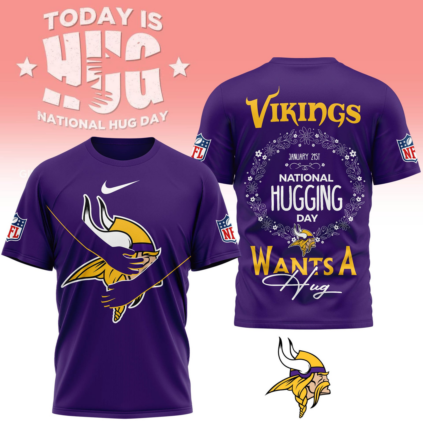 MV Premium NFL National Hugging Day 3D Shirt DDT NTL