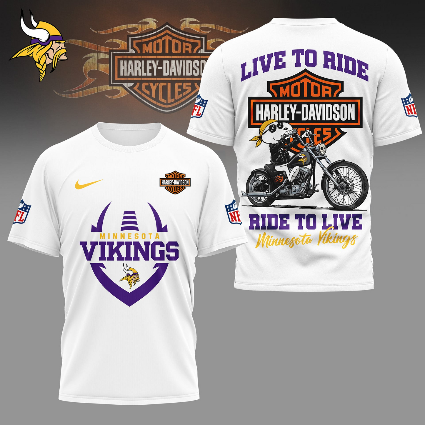 MV Premium NFL Snoopy Motorcycle 3D Shirt DDT CTND