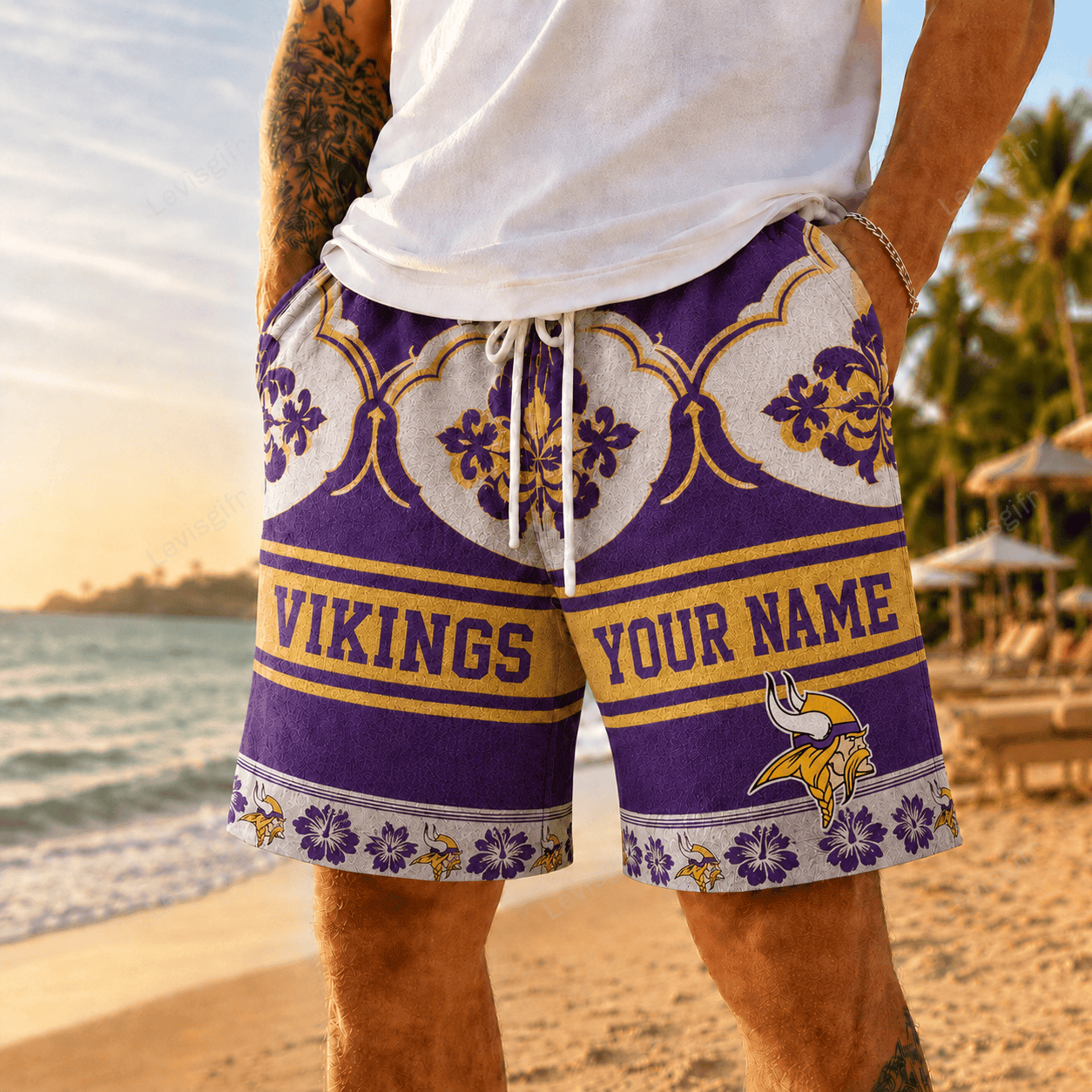 MV x NFL Premium Beach Short Personalized Gift For Fan