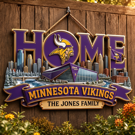 MV x NFL Team Home Metal Sign Custom Any Name Gifts For Home Decor