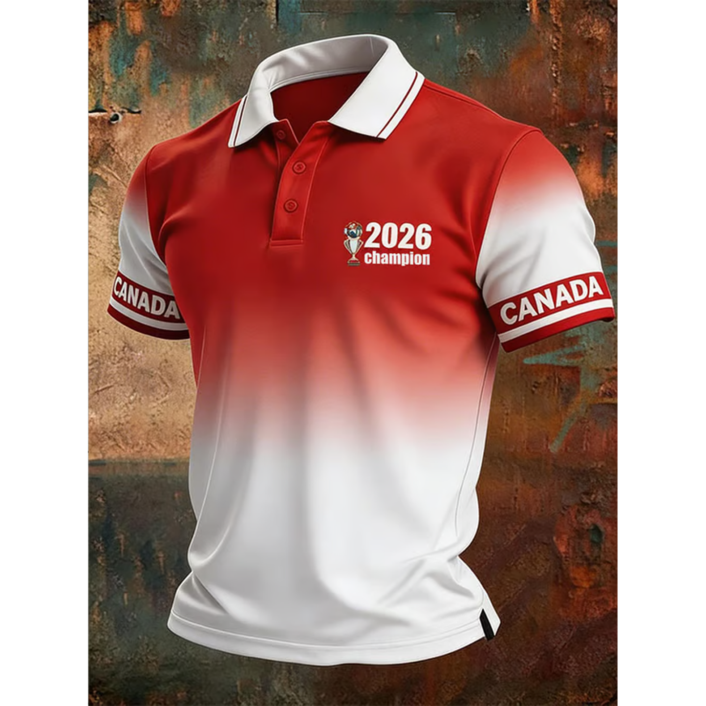 Men's Canada Soccer Print Casual Polo Shirt V3 DATND TANTD 050626