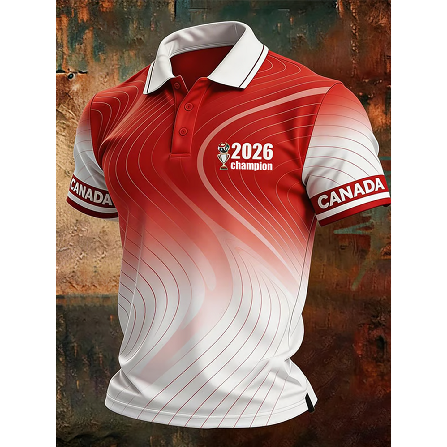 Men's Canada Soccer Print Casual Polo Shirt V5 DATND TANTD 050626