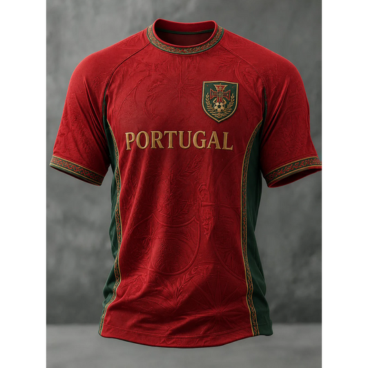 Men's Portuguese Football Print Casual Top V4 180626