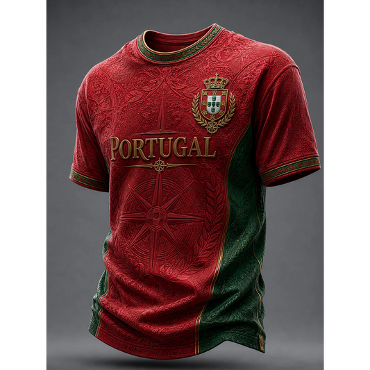 Men's Portuguese Football Print Casual Top V5 180626