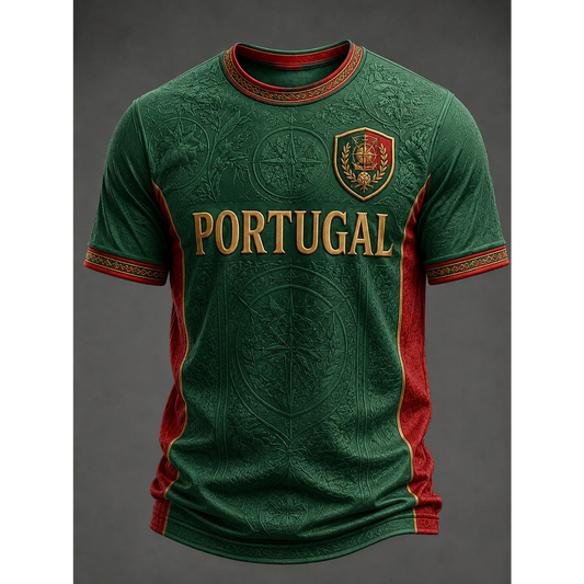 Men's Portuguese Football Print Casual Top V9 180626