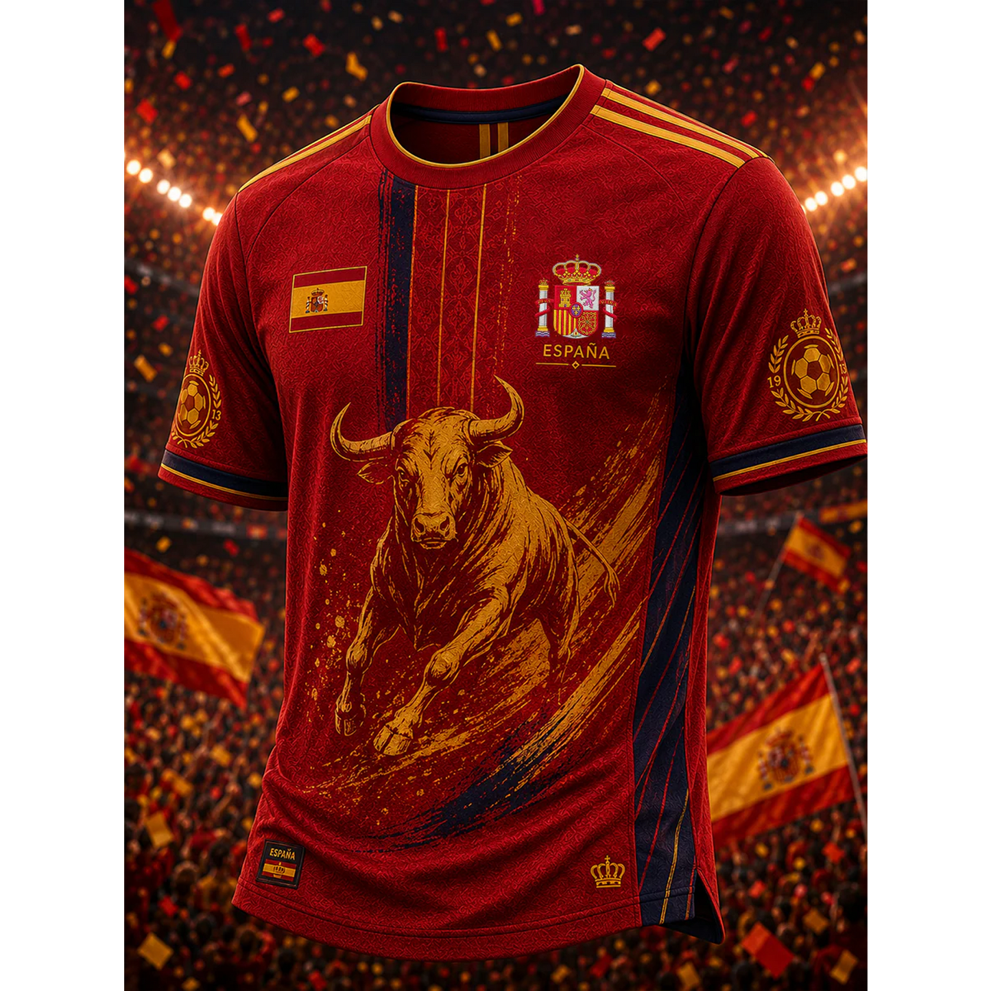 Men's Spanish Football Print Casual Shirt V27 DATND TANTD 050626