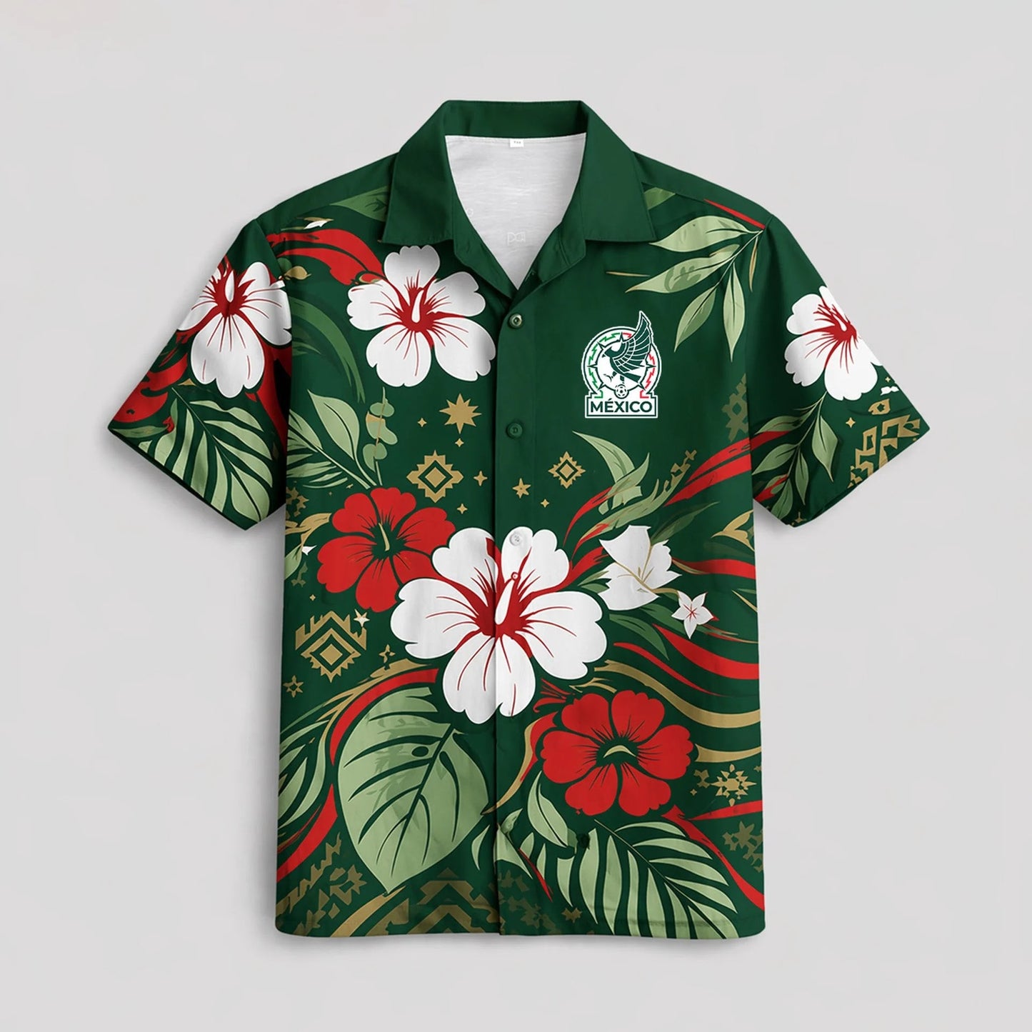Mexico World Cup 2026 Floral Hawaiian Shirt PVT02 DATND LBN 90526