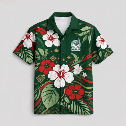 Mexico World Cup 2026 Floral Hawaiian Shirt PVT02 DATND LBN 90526