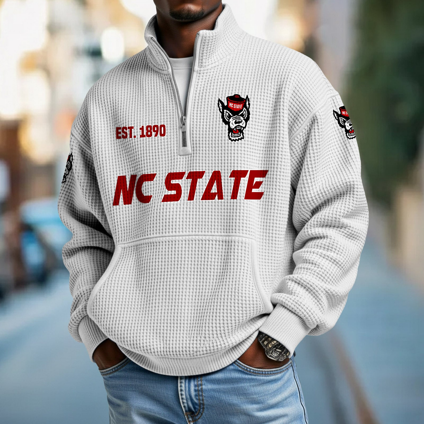 NCST x College Football - Waffle Stand Collar Half Zip Sweatshirt DatND DVT