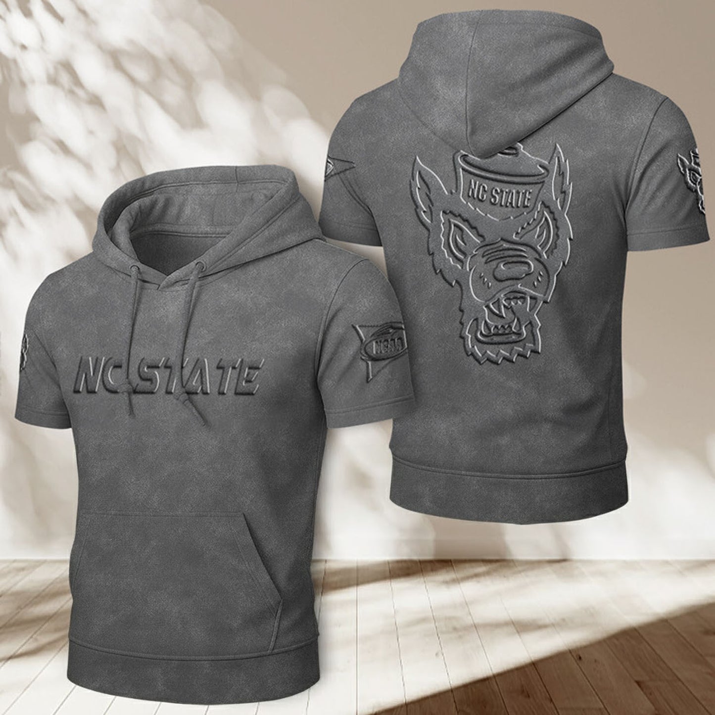 NCSU x NCAA Half Sleeve Hoodie T-Shirt DatND ThuongNH