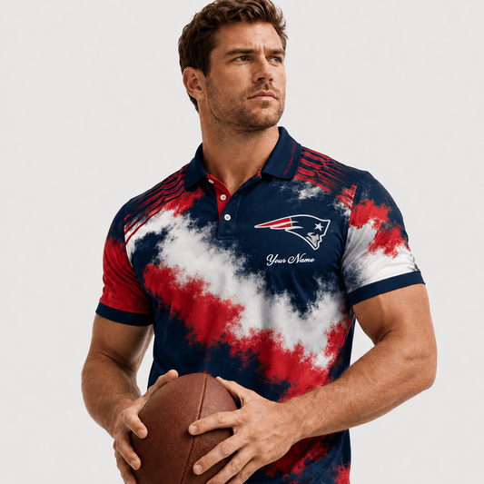 NE X Premium NFL Premium Personalized Helmet Polo Shirt