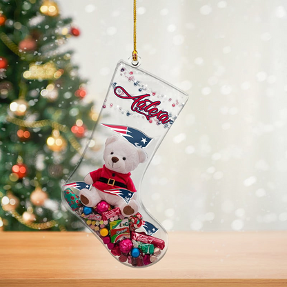 NE x NFL Christmas Personalized Acrylic Ornament DatND DVT