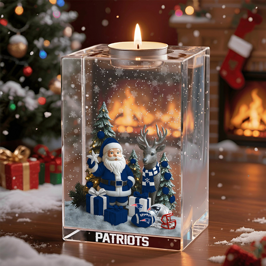 NE x NFL Personalized Christmas Crystal Candle Holder 2211 DatND DVT