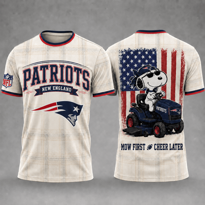 NE x NFL Premium Funny Football Snoopy 3D T-Shirt 0207