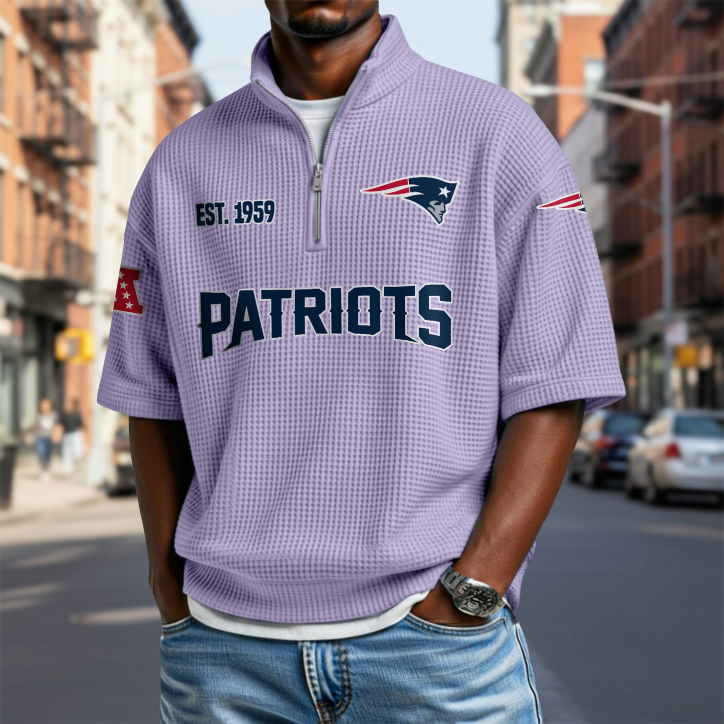 NE x NFL Waffle Short Sleeve Polo Shirt DatND DVT