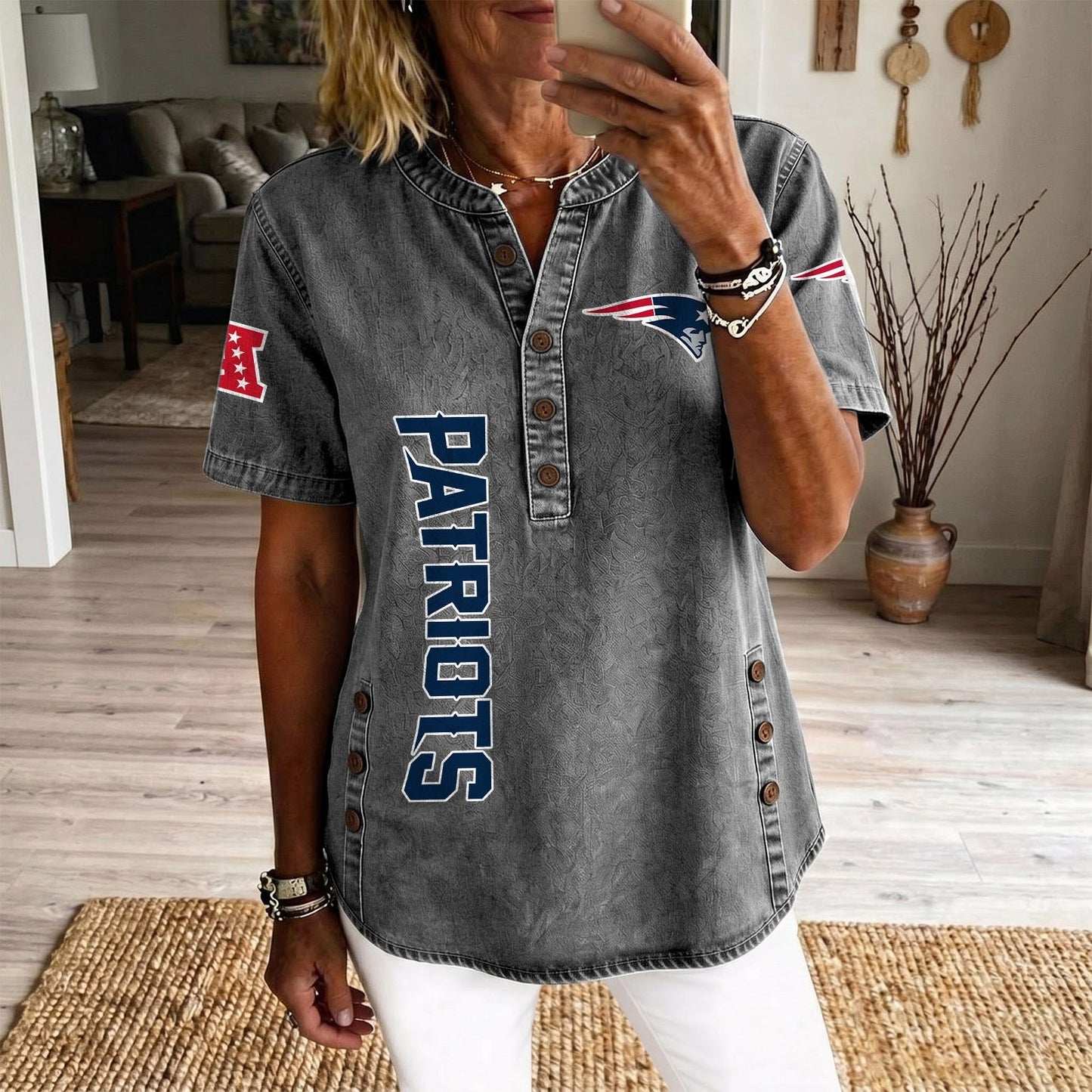 NE x NFL Womenƒ??s Denim Casual Tops DATND LBN 190526