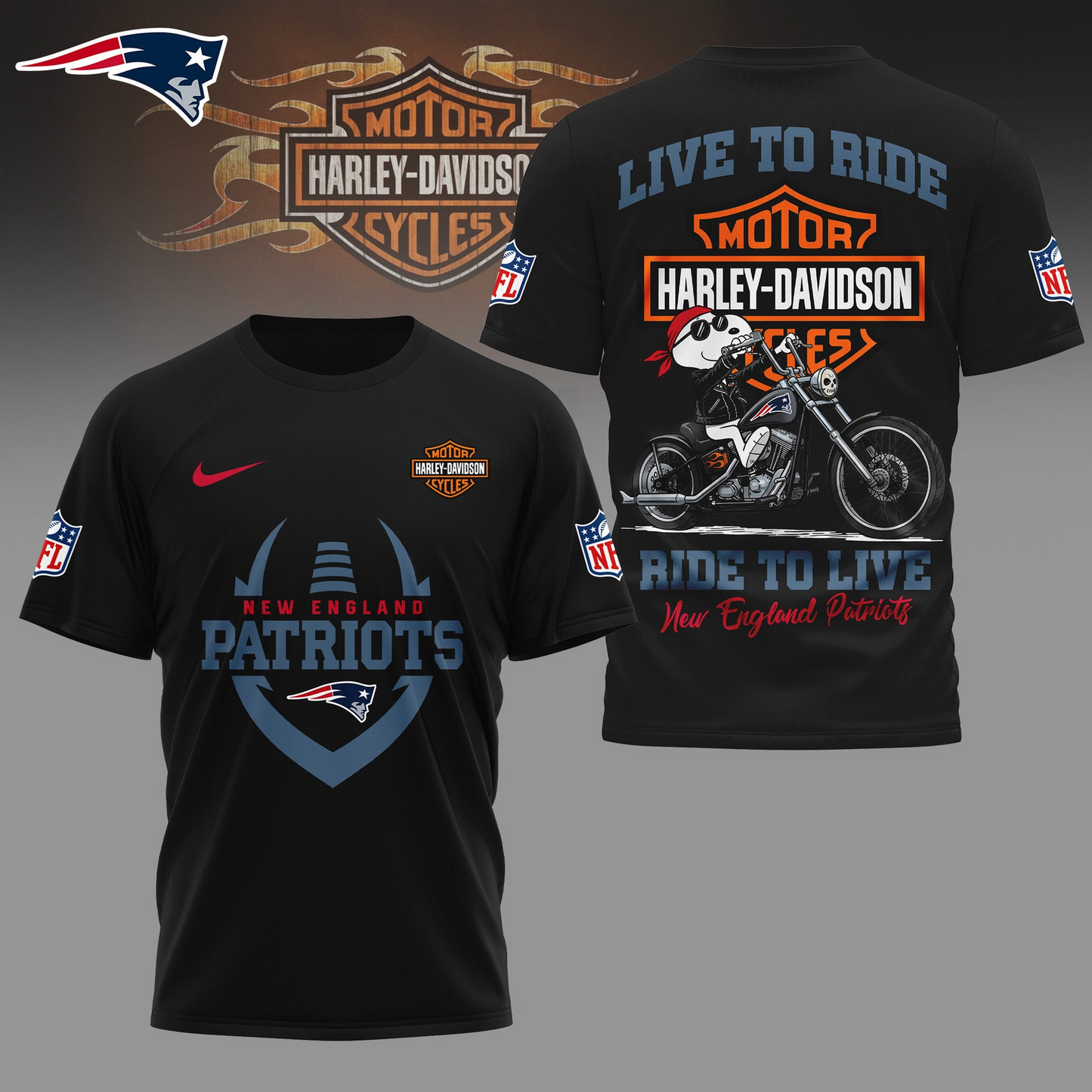 NEP Premium NFL Snoopy Motorcycle 3D Shirt DDT CTND
