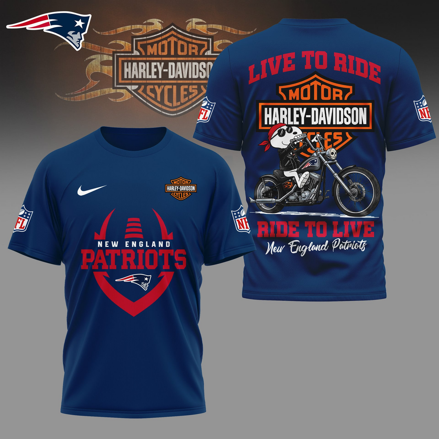NEP Premium NFL Snoopy Motorcycle 3D Shirt DDT CTND