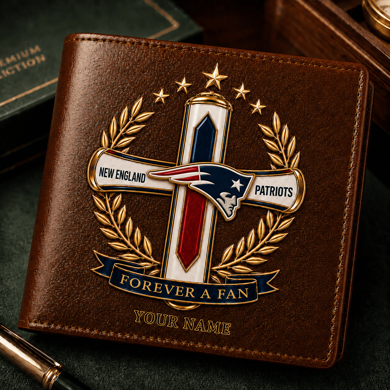 NEP x NFL Cross Men Leather Wallet Custom Any Name Gifts 220626