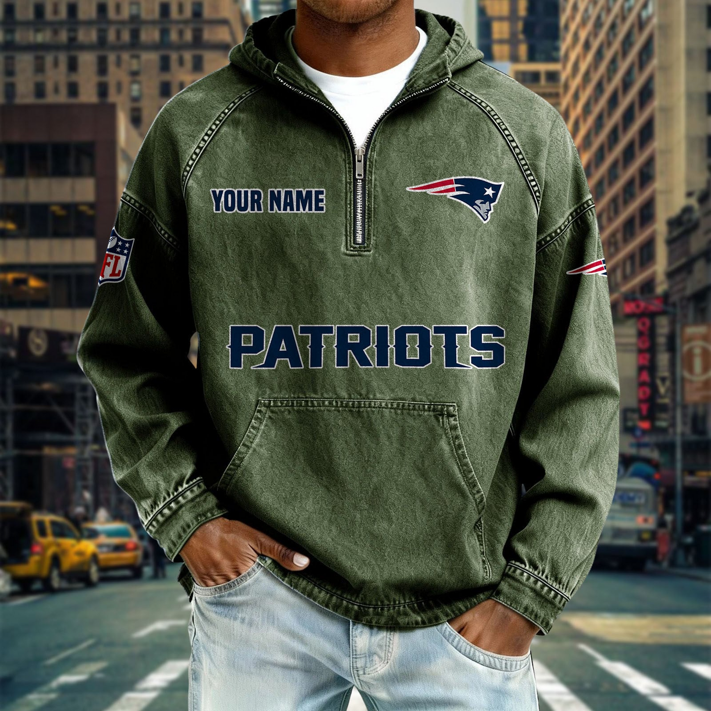 NEP x NFL Denim Long - Sleeved Hooded Sweatshirt DDT NTL