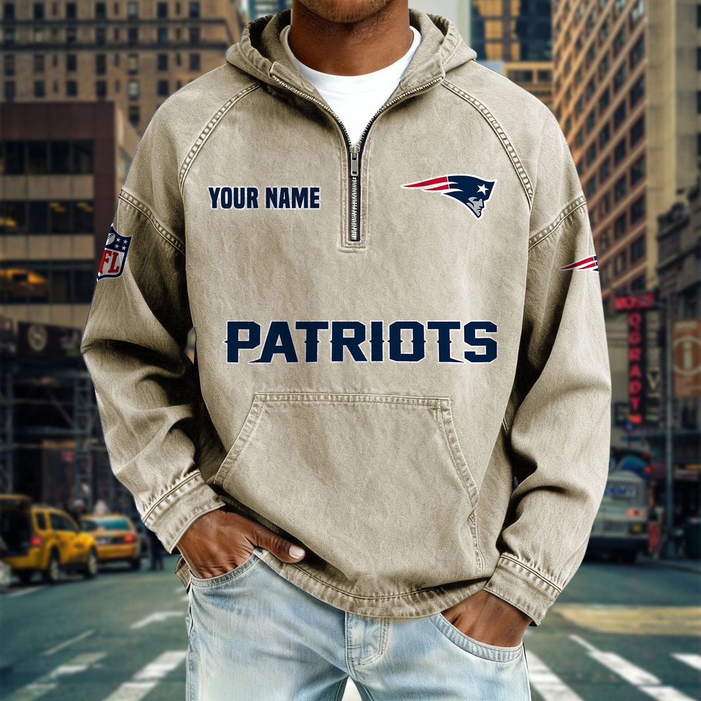 NEP x NFL Denim Long - Sleeved Hooded Sweatshirt DDT NTL