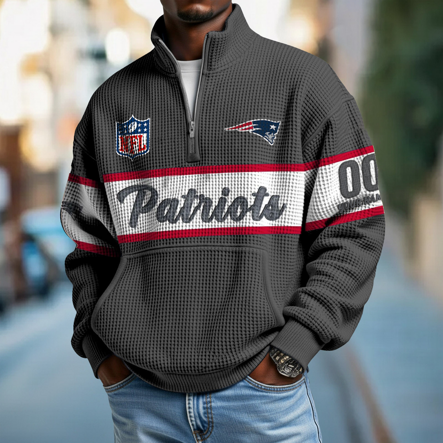 NEP x NFL Quarter-Zip Waffle Pullover DATND TANTD