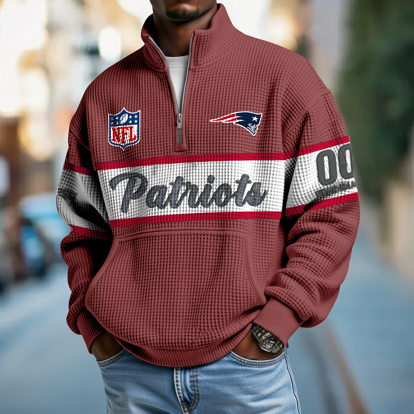 NEP x NFL Quarter-Zip Waffle Pullover DATND TANTD