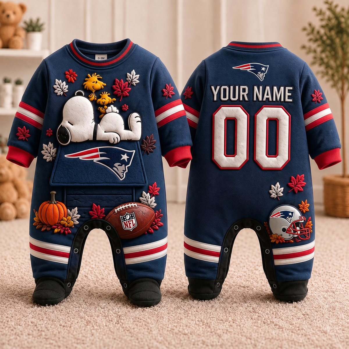 NEP_Personalized NFL Football Baby Onesie – Custom Name & Number