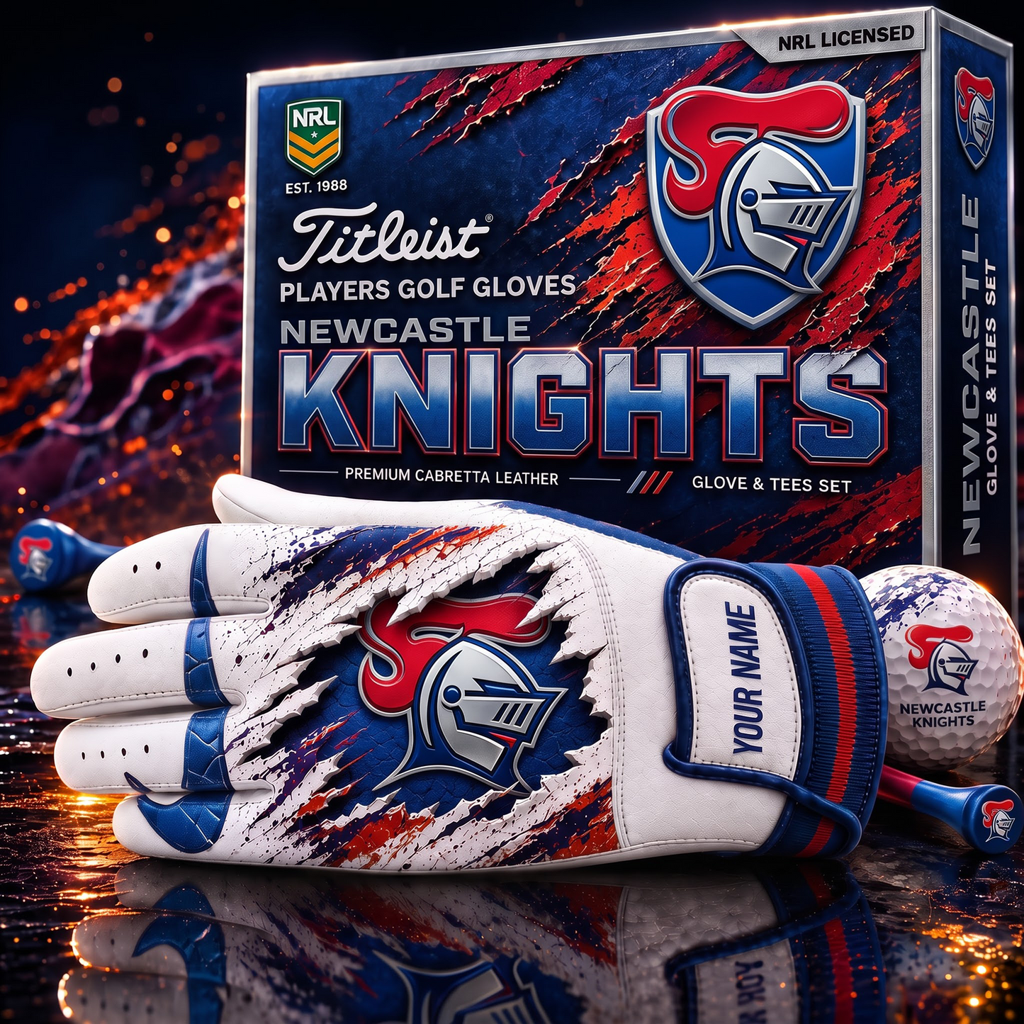 NEW PREMIUM NRL PLAYERS GOLF GLOVE GIFT SET  V2