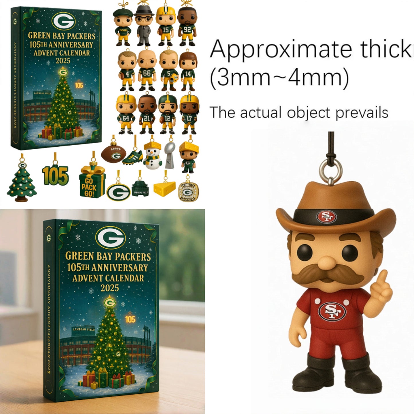 NFL GB Team Advent Calendar Christmas V1 NAK NHM