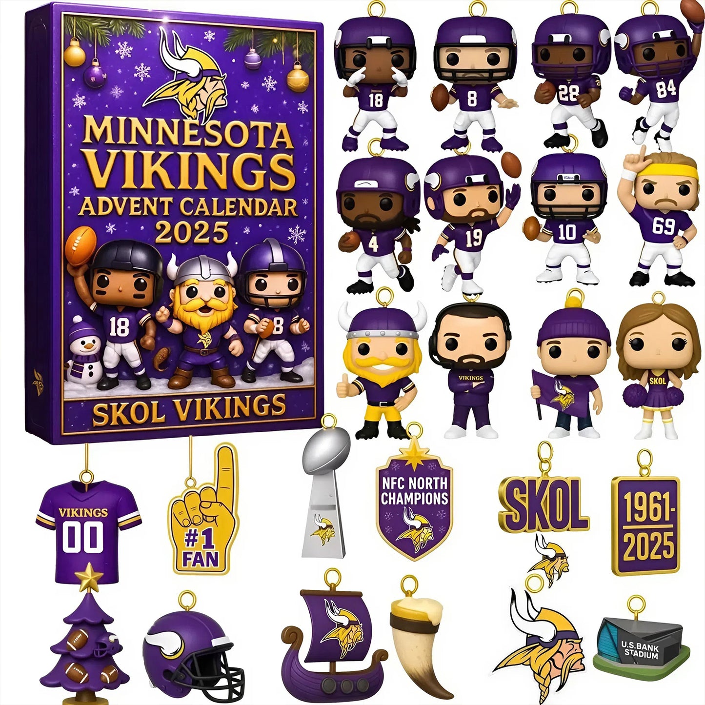 NFL MIN Team Advent Calendar Christmas V1 NAK NHM