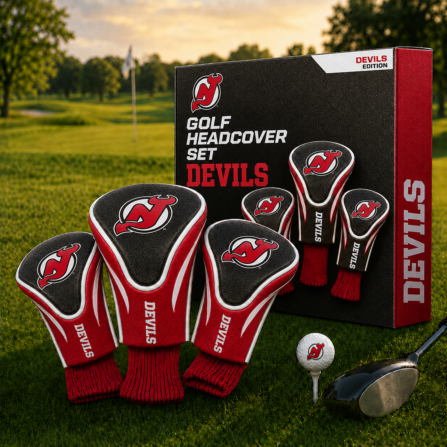 NJD Team Golf NHL 3-Pack Contour Sock Headcovers
