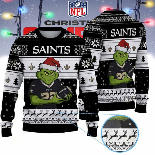 NO X NFL Grinch Jersey Premium Ugly Sweater Xmas DATND THUONGNH