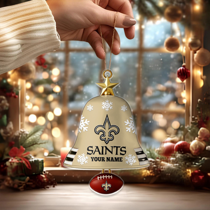 NO x NFL Christmas Bell Ornament Custom Any Name DatND DVT