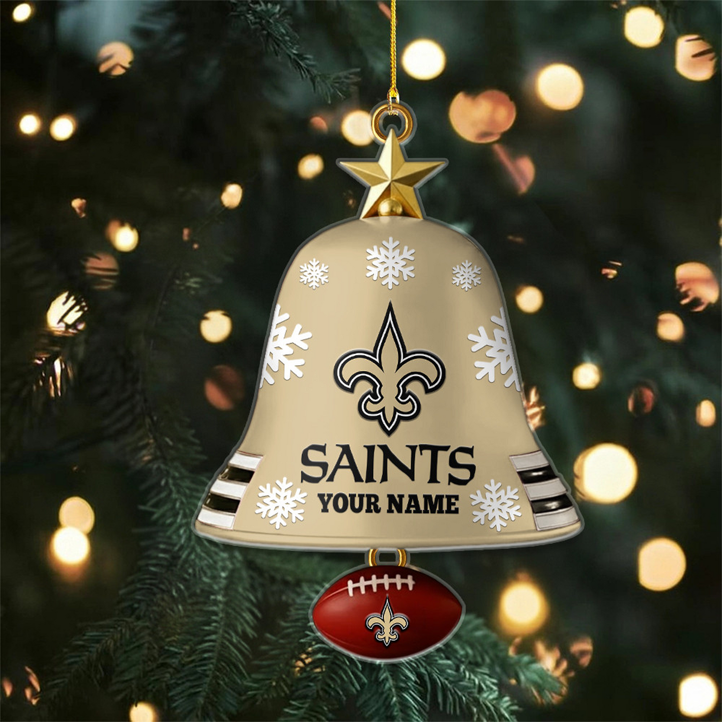 NO x NFL Christmas Bell Ornament Custom Any Name DatND DVT