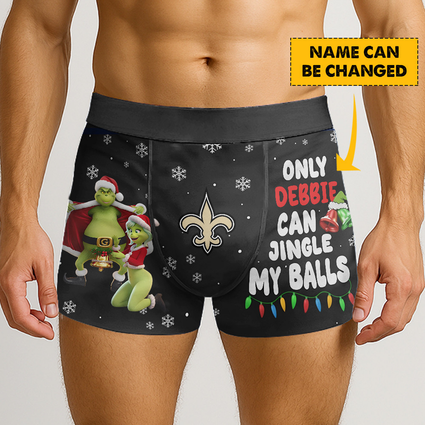 NO x NFL Funny Grinch Men Boxers Personalized Any Name DatND DVT